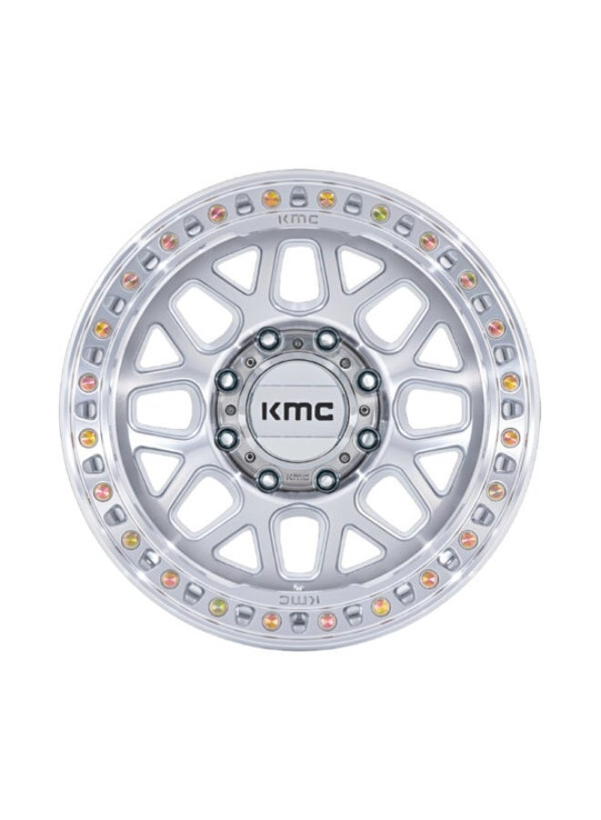 كي ام سي KM549 جي آر إس (GRS) 17×9 8×170 ET18 CB125.1 فضي لامع / وجه مشغول آليًا - Image 2